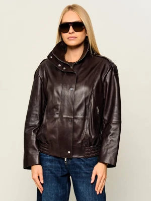BOSS BLACK Skórzana kurtka Savani | Regular Fit brązowy