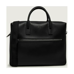 BOSS BLACK Skórzana torba na laptopa 14" Daxter_Double Doc.