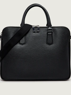 BOSS BLACK Skórzana torba na laptopa 14" New Crosstown_P_Z.D.