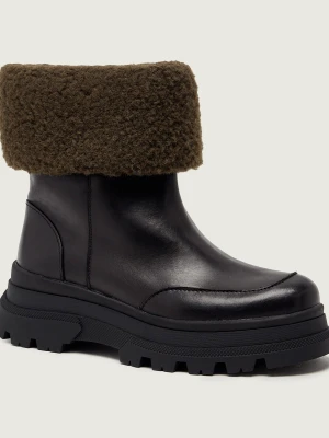 BOSS BLACK Skórzane botki Foster | regular waist