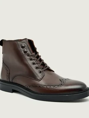Zdjęcie produktu BOSS BLACK Skórzane buty wysokie Calev_Halb_ltbrfb