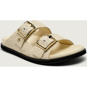 BOSS BLACK Skórzane klapki Freyah_Slide_WVL