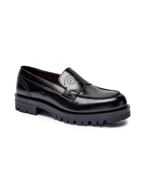 BOSS BLACK Skórzane loafersy