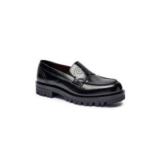 BOSS BLACK Skórzane loafersy Helen