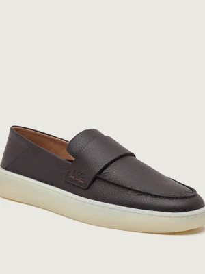 BOSS BLACK Skórzane loafersy Randal_Loaf_tb brązowy