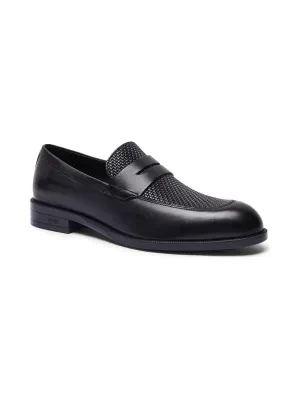 BOSS BLACK Skórzane loafersy Tayil