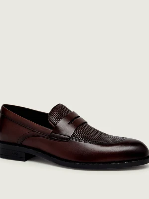 BOSS BLACK Skórzane loafersy Tayil_Loaf_buwvpe brązowy