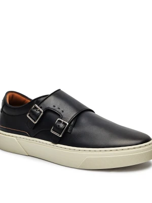 BOSS BLACK Skórzane monki GARY granatowy