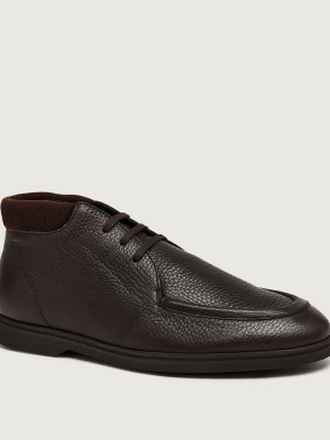 BOSS BLACK Skórzane półbuty Sienne_Desb_tbwl brązowy