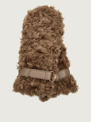 BOSS BLACK Skórzane rękawiczki Yosie-F-SH | z dodatkiem wełny | shearling