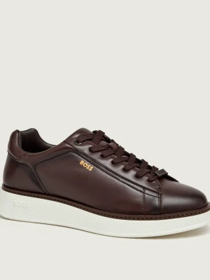BOSS BLACK Skórzane sneakersy Bulton_Runn_bufwtL brązowy