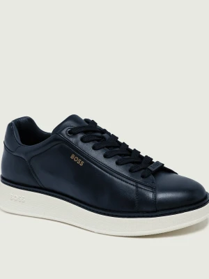 BOSS BLACK Skórzane sneakersy Bulton_Runn_bufwtL granatowy