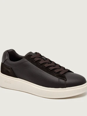 BOSS BLACK Skórzane sneakersy Bulton_Runn_sdgrlt brązowy