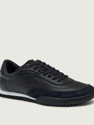 BOSS BLACK Skórzane sneakersy Careton_Lowp_sdltb granatowy