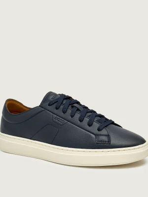 BOSS BLACK Skórzane sneakersy Kieran_Tenn_bustd granatowy