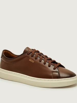 BOSS BLACK Skórzane sneakersy Kieran_Tenn_butb brązowy