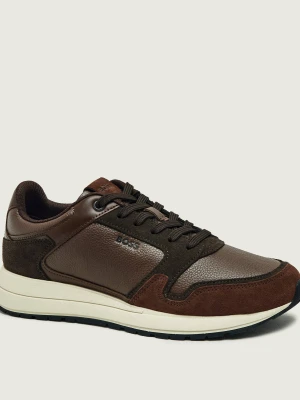 BOSS BLACK Skórzane sneakersy Vinston_Runn_sdtbpl | zamsz brązowy