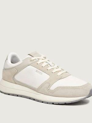 BOSS BLACK Skórzane sneakersy Vinston_Runn_sdtbpl | zamsz ecru