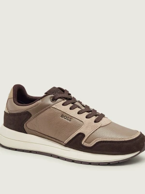 BOSS BLACK Skórzane sneakersy Vinston_Runn_sdtbpl | zamsz żółty