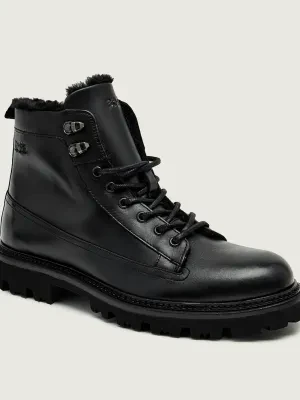 BOSS BLACK Skórzane trapery Julyo_Halb_bufr