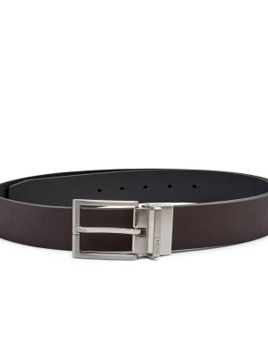 BOSS BLACK Skórzany dwustronny pasek Geppy-Soft_Gb35_pp brązowy
