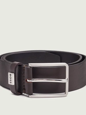 BOSS BLACK Skórzany pasek Elio_Sz35 brązowy