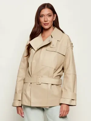 BOSS BLACK Skórzany trencz Satila