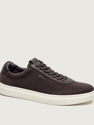 BOSS BLACK Sneakersy Kieran_Tenn_knal | z dodatkiem skóry brązowy