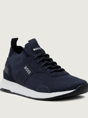 BOSS BLACK Sneakersy Titanium_Runn_knst_N | z dodatkiem skóry granatowy