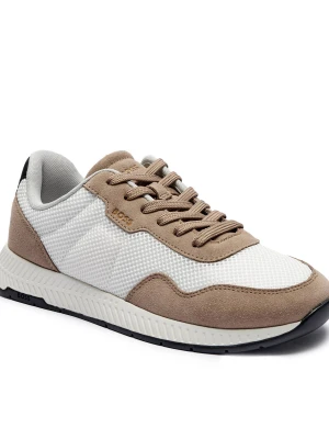 BOSS BLACK Sneakersy Titanium_Runn_mebisd | z dodatkiem skóry beżowy