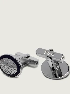 BOSS BLACK Spinki do mankietów B-OVALDOMEDMONO-CUF