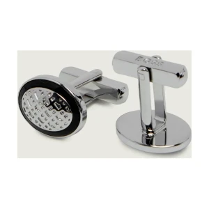 BOSS BLACK Spinki do mankietów B-OVALDOMEDMONO-CUF