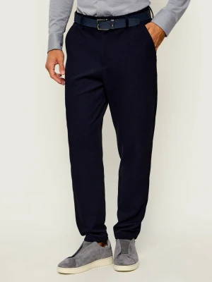 BOSS BLACK Spodnie chino P-Perin-IDS-J-WG-264 | Tapered fit | z dodatkiem wełny granatowy