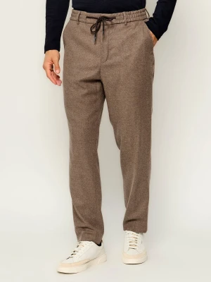 BOSS BLACK Spodnie chino P-Perin-RDS-WG-264 | Tapered fit | z dodatkiem wełny brązowy