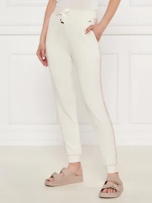BOSS BLACK Spodnie dresowe Monogram_Pants Cuff | Regular Fit | z dodatkiem jedwabiu