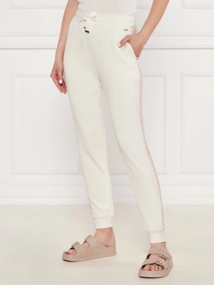 BOSS BLACK Spodnie dresowe Monogram_Pants Cuff | Regular Fit | z dodatkiem jedwabiu