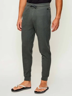BOSS BLACK Spodnie dresowe Structure | Regular Fit zielony