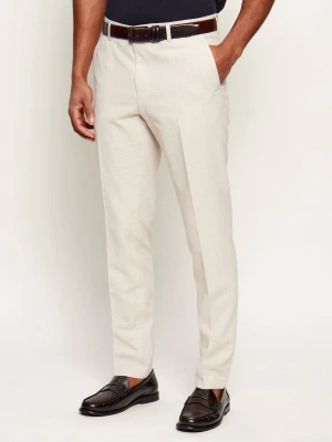 BOSS BLACK Spodnie H-Genius-253 | Slim Fit | z dodatkiem lnu
