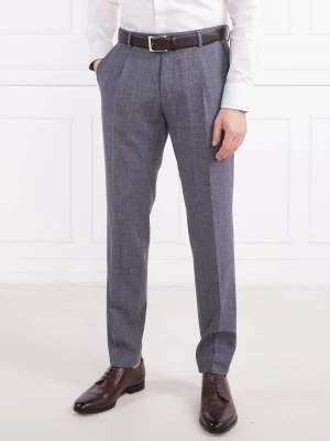 BOSS BLACK Spodnie H-Genius-Pleat-232 | Slim Fit | z dodatkiem wełny granatowy