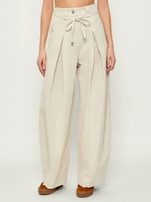 BOSS BLACK Spodnie Tamoura-W | Relaxed fit | z dodatkiem lnu