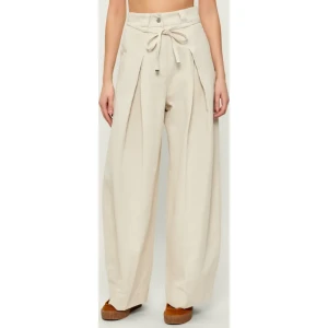 BOSS BLACK Spodnie Tamoura-W | Relaxed fit | z dodatkiem lnu