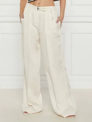 BOSS BLACK Spodnie Taualy-W | Relaxed fit | z dodatkiem lnu