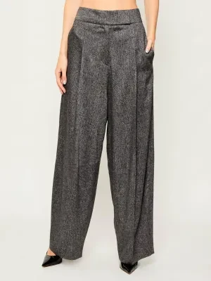 BOSS BLACK Spodnie Telda | Oversize fit | z dodatkiem wełny