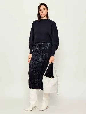 BOSS BLACK Sukienka 2w1 Fioletta