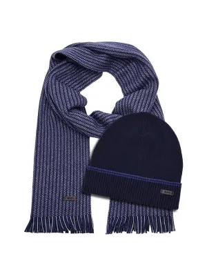 BOSS BLACK Szal + czapka Ernesto_SET | z dodatkiem wełny