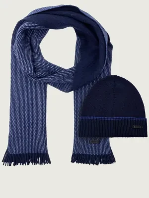 BOSS BLACK Szal + czapka Hernesto_SET | z dodatkiem wełny