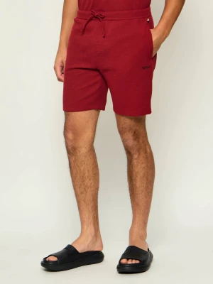 BOSS BLACK Szorty Waffle | Regular Fit czerwony