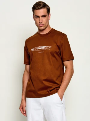 BOSS BLACK T-shirt C-Taut 181_AM | Boss x Aston Martin | Regular Fit brązowy