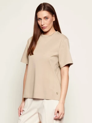 BOSS BLACK T-shirt Eharpa | Relaxed fit beżowy