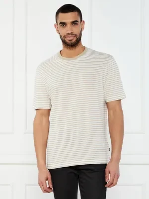 BOSS BLACK T-shirt H-Taut 28 | Regular Fit | z dodatkiem lnu